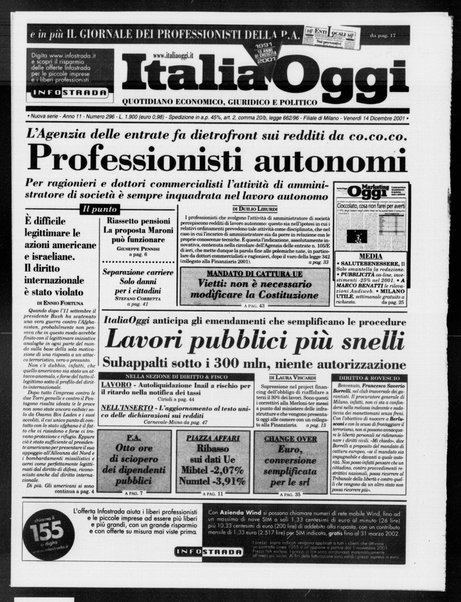 Italia oggi : quotidiano di economia finanza e politica